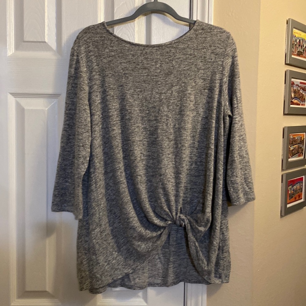 Gently Worn, Gibson, Light Gray, 3/4 Sleeve Shirt - Size Large